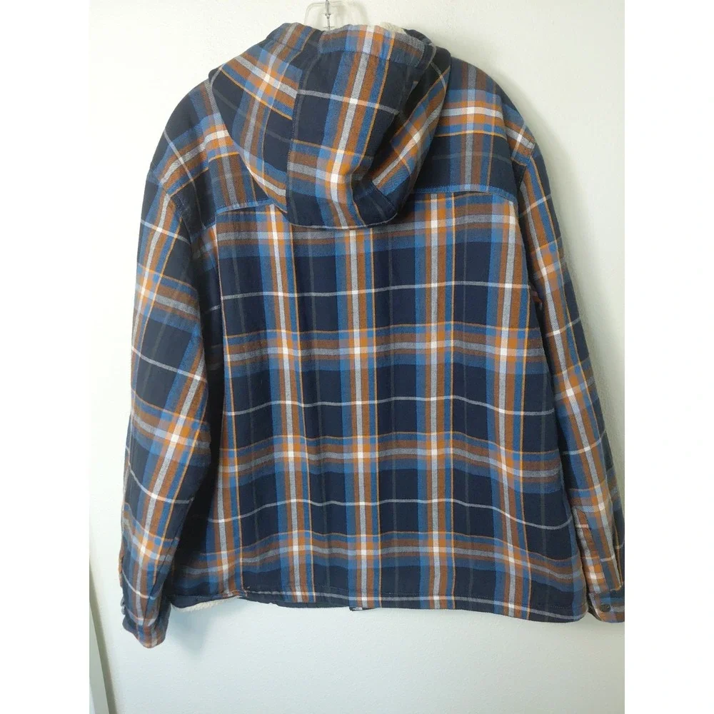 The North Face Campshire Sherpa Lined Hooded Flannel Shirt Jacket Mens XL